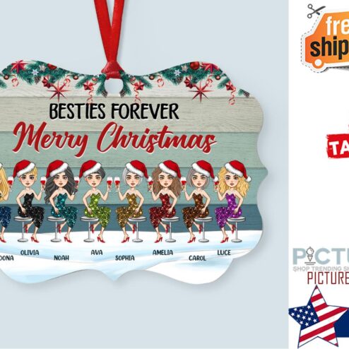 Besties Forever Personalized Aluminum Ornament