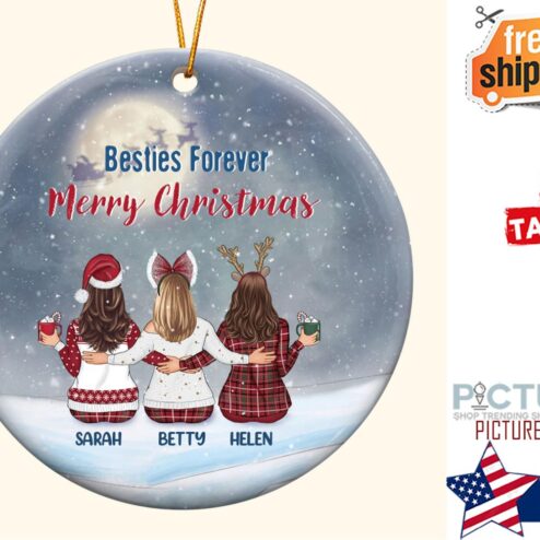 Besties Forever Personalized Ceramic Ornament