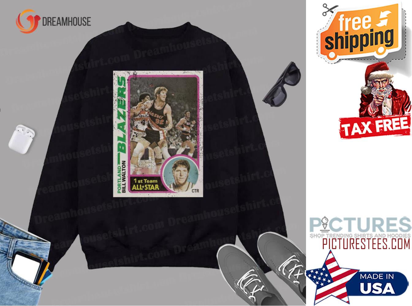 Bill Waltonopps Card Vintage Distressed Sweatshirt