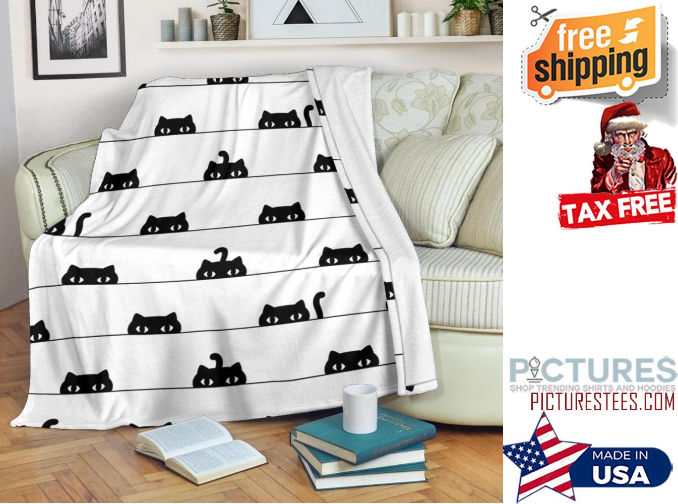 Black Cat Adult Kid Blanket