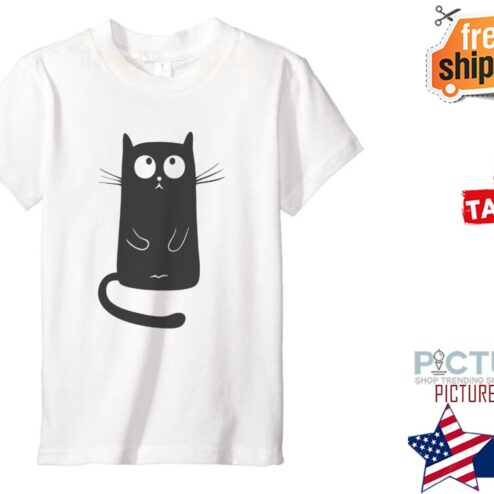 Black Cat Kids Shirt, Funny Childrens Shirt Top, Kids Clothing, Cute Kids Top