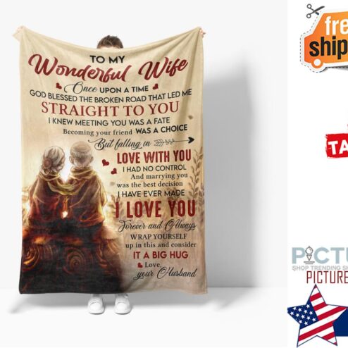 Blankets For Gift, Couple Husband To Wife Once Upon A Time Fleece Blanket