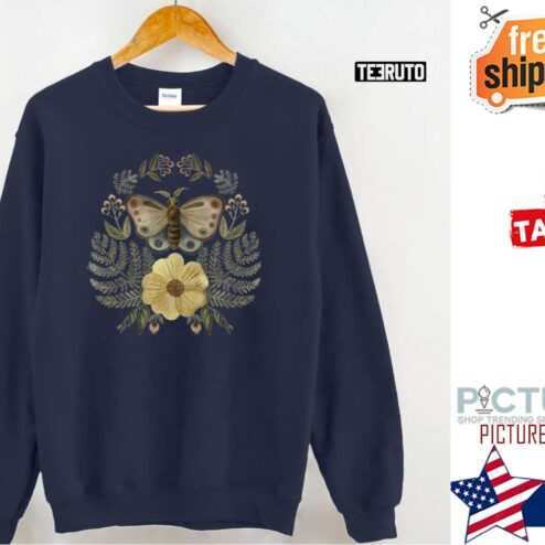 Boho Butterfly Floral Nordic Cottagecore Botanical Garden Lover Shirt