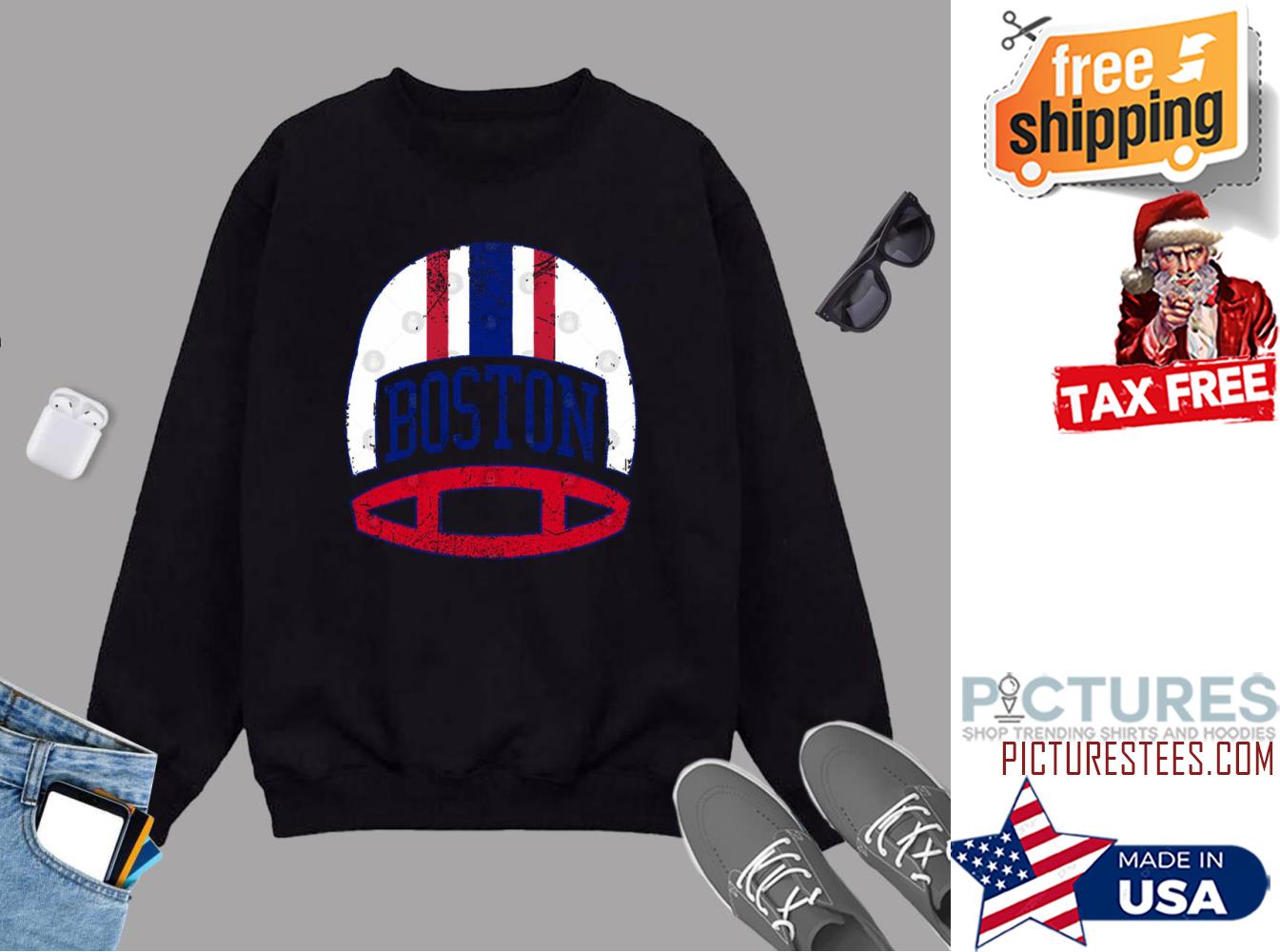 Boston Retro Helmet – White Sweatshirt
