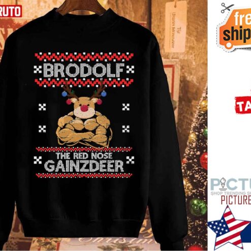 Brodolf The Red Nose Gainzdeer Christmas Holiday Shirt