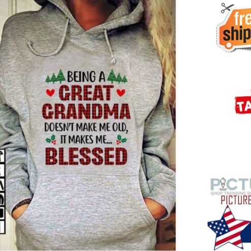 Buffalo plaid being a great grandma doesn't make me old it makes me blessed shirt