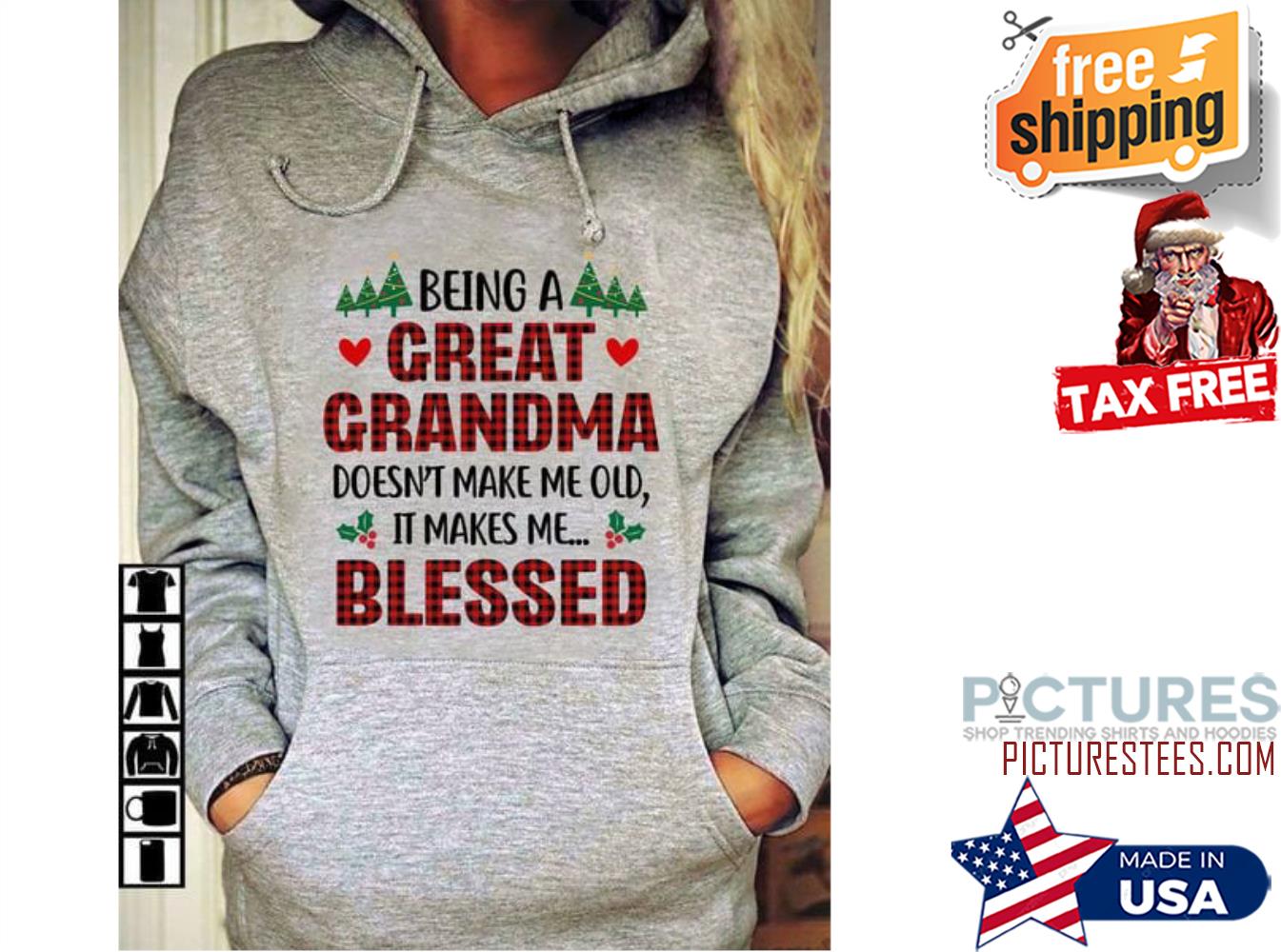 Buffalo plaid being a great grandma doesn't make me old it makes me blessed shirt