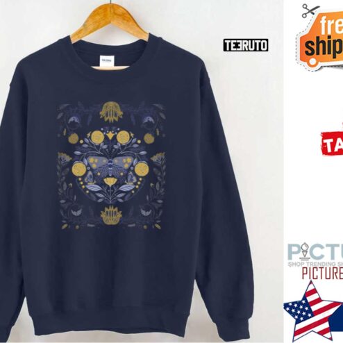 Butterfly Scandinavian Folk Art Cottagecore Flowers Shirt