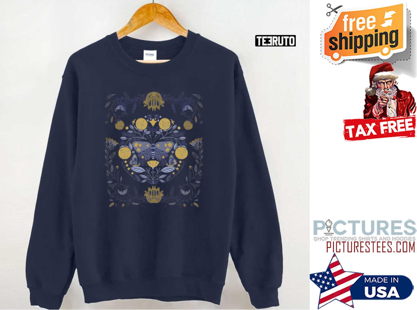 Butterfly Scandinavian Folk Art Cottagecore Flowers Sweatshirt