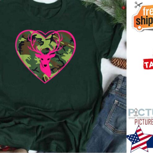 Camo Hunting Wife Hunter Heart Shirt