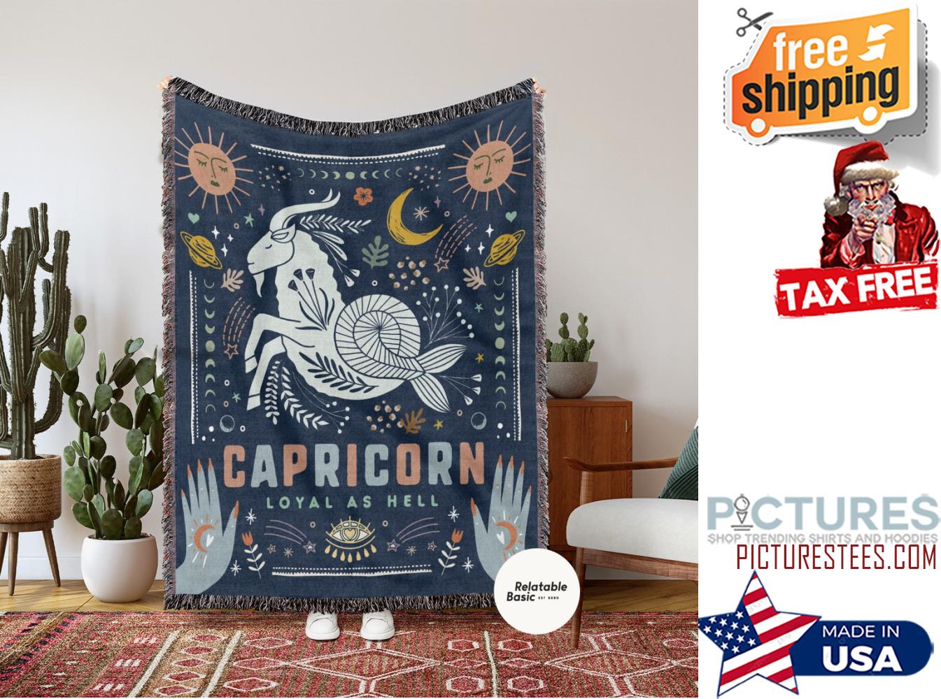 FREE shipping Capricorn Blanket Zodiac Blanket Unisex tee hoodie