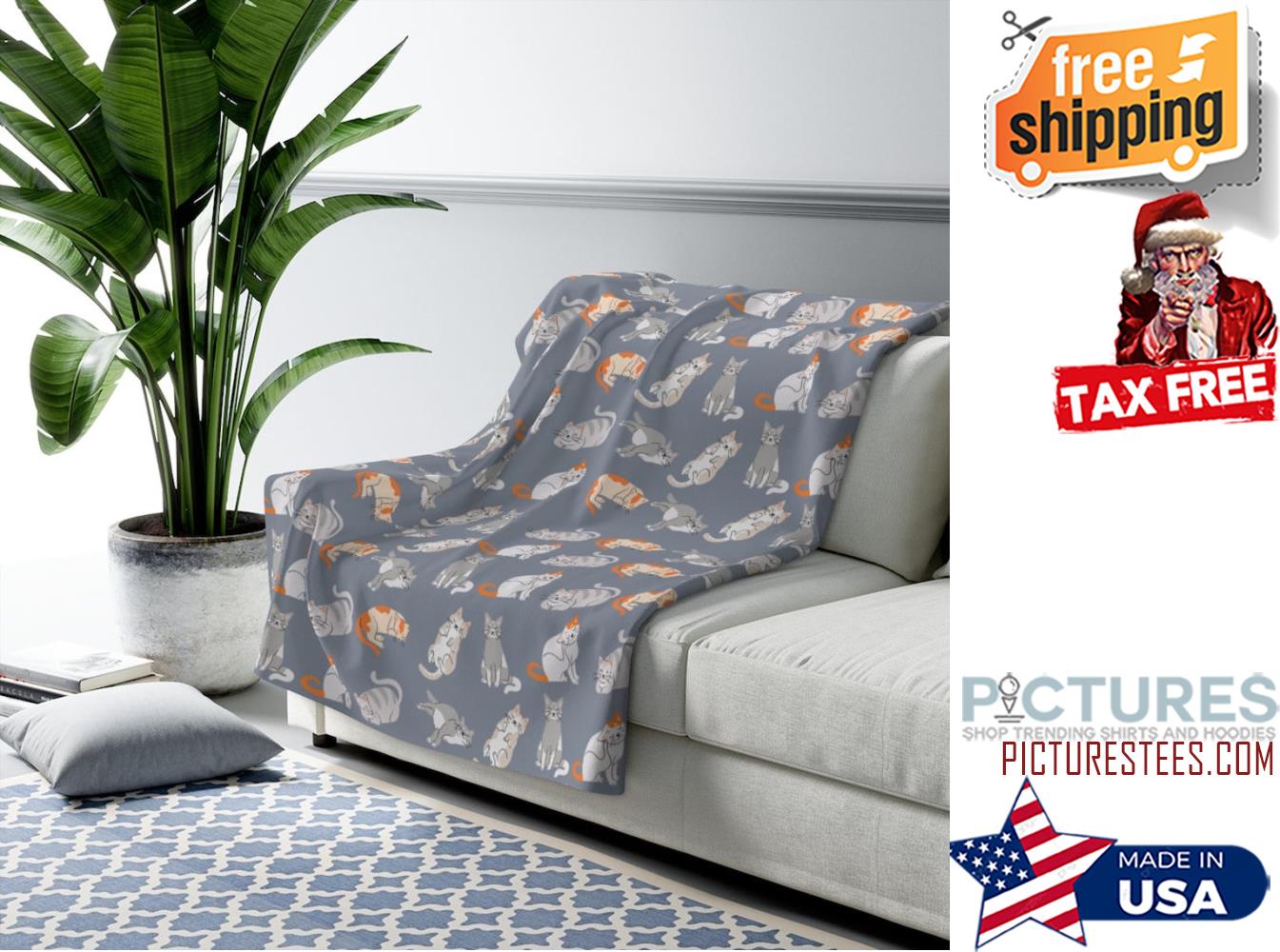 Cat Blanket Fleece Blanket Cat Lover Blanket