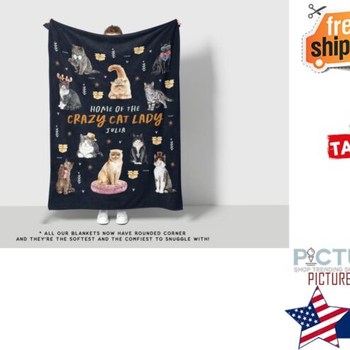 Cat Blanket Gift for Crazy Cat Lady Blanket
