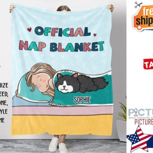 CAT OFFICIAL NAP BLANKET PERSONALIZED CUSTOM FLEECE BLANKET