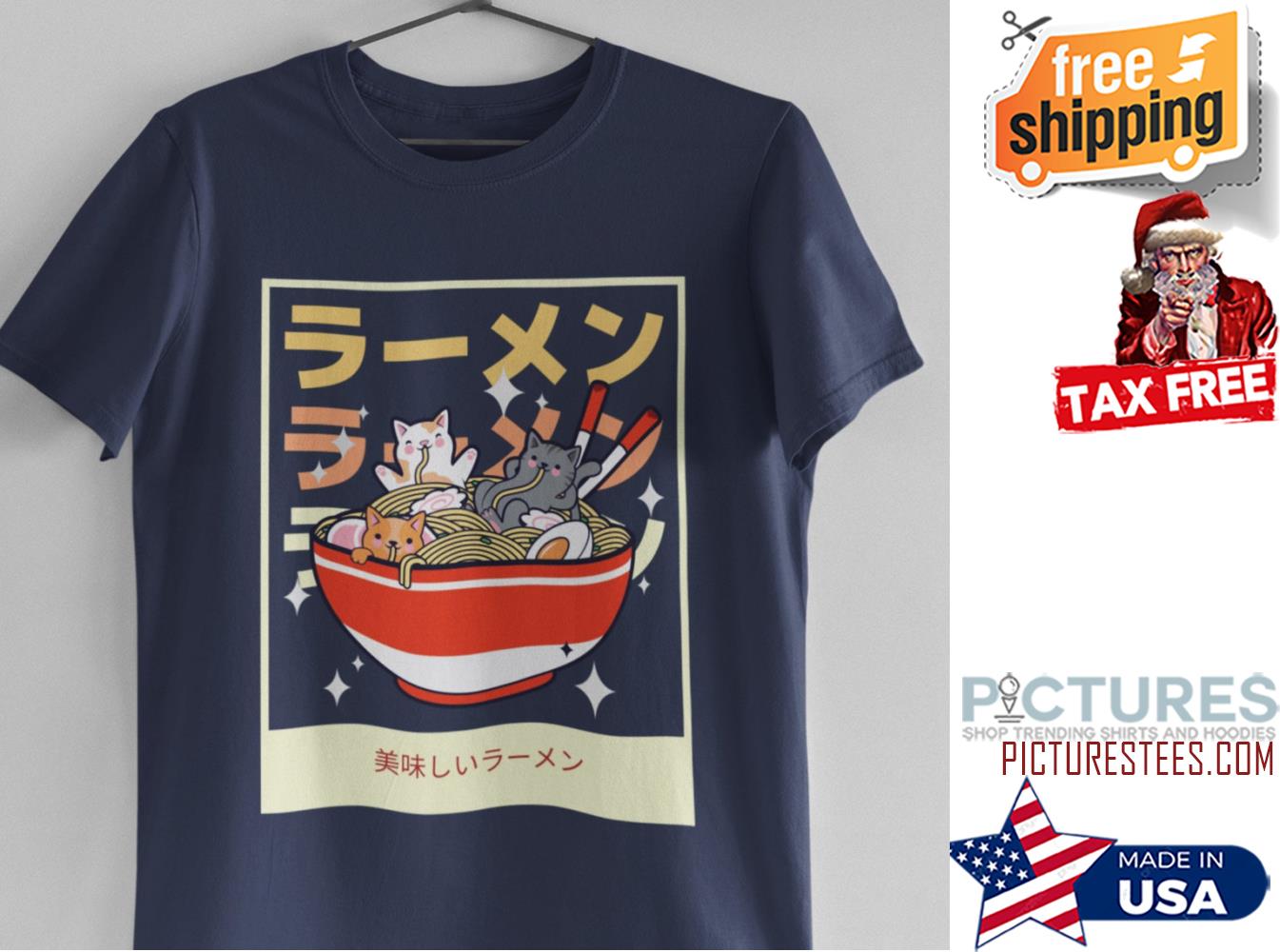 Cat Ramen Shirt, Cute Ramen Cats Shirts For Women, Kittens Dad Tee, Gift Cat Shirt