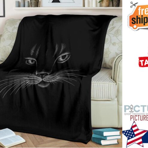 Cats Blanket Cats print Blanket Cat Throw blanket Cat black Mom Dad Blanket