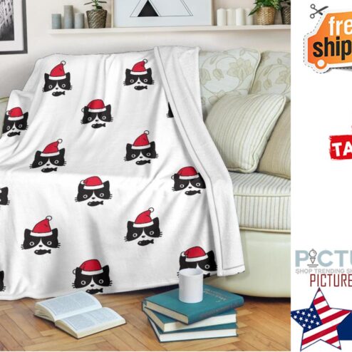 Cats Christmas Blanket Cats print Blanket Cat Throw blanket Cat Mom Dad Christmas Blanket