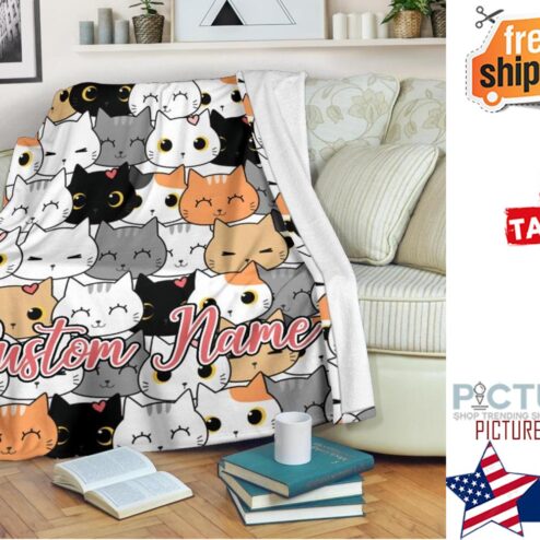 Cats print Blanket Cat Throw blanket Cats Fleece blanket