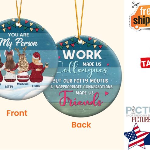 Chance Made us Colleagues Personalized Two Sided Ceramic Ornament