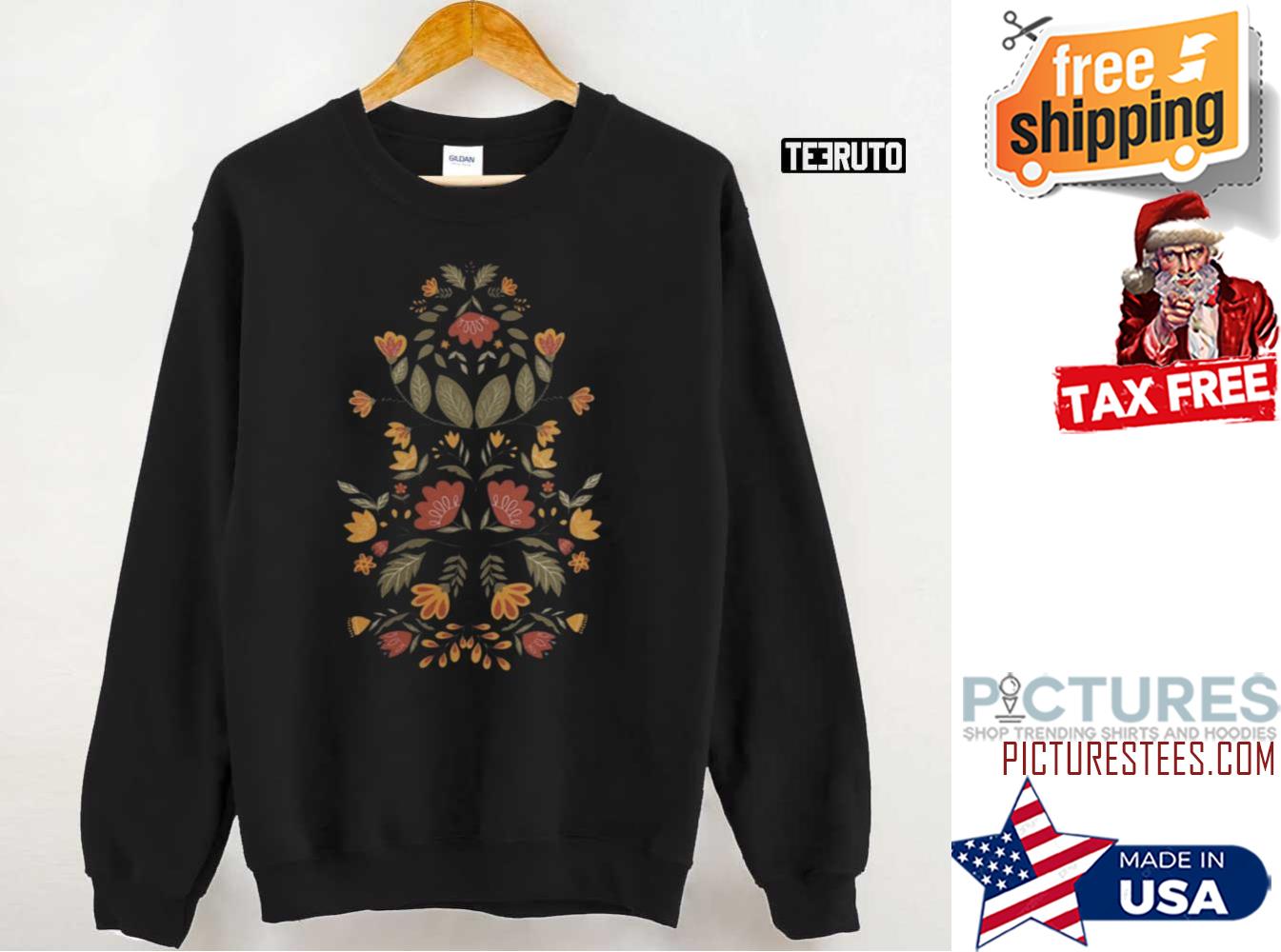 Cottage Core Hygge Botanical Flowers Scandinavian Folk Art Norwegia Sweatshirt