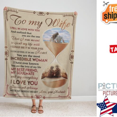 Couple Hourglass Art  To My Wife I Fell In Love With You Fleece Blanket