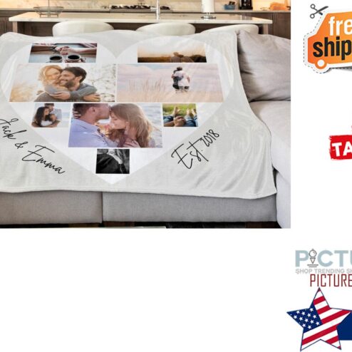 Couple picture custom wedding gift for newlyweds couples wedding anniversary blanket
