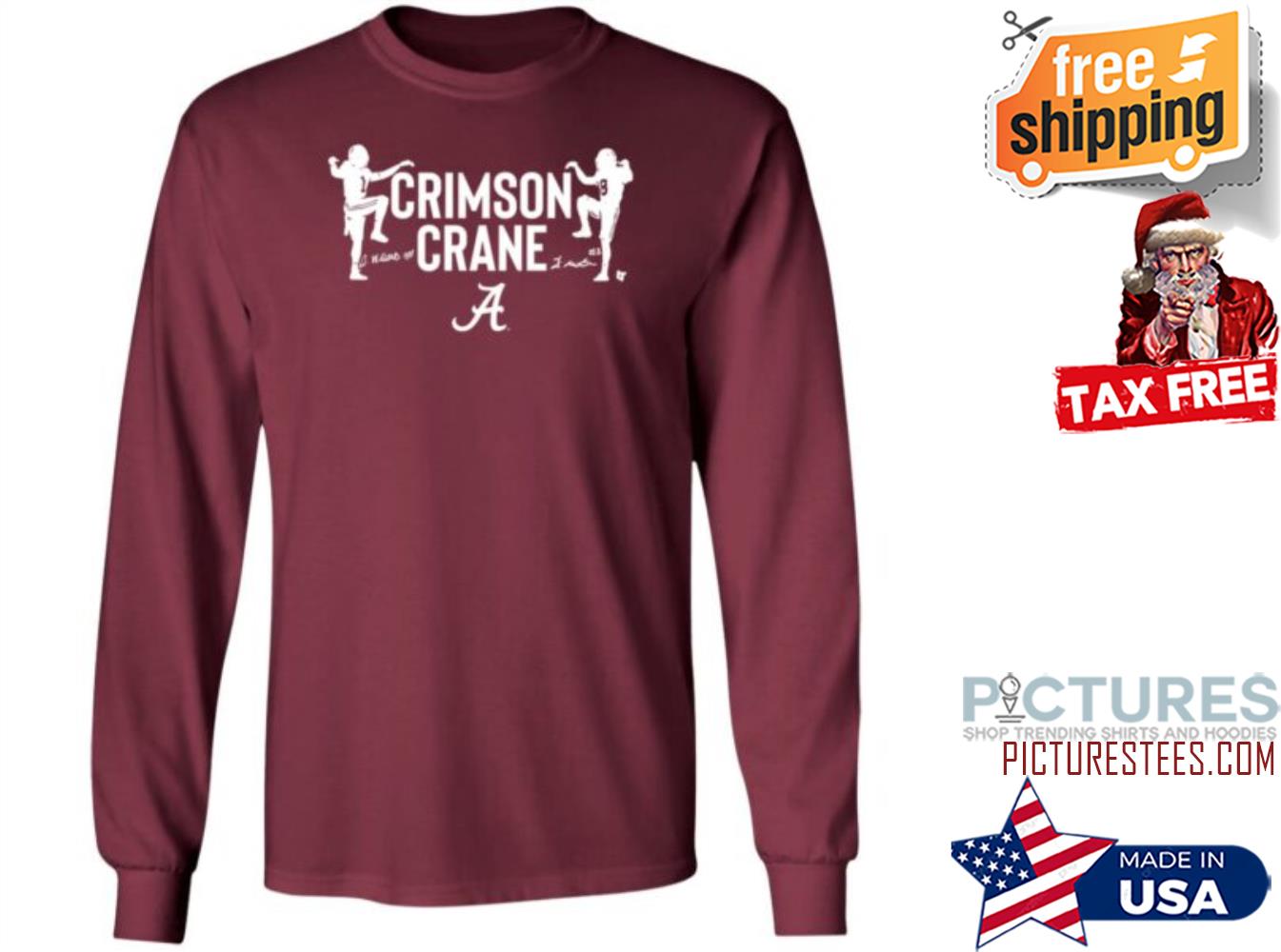 Crimson Crane Shirt Breakingt Store Jameson Williams And John Metchie III Crimson Crane Sweatshirt
