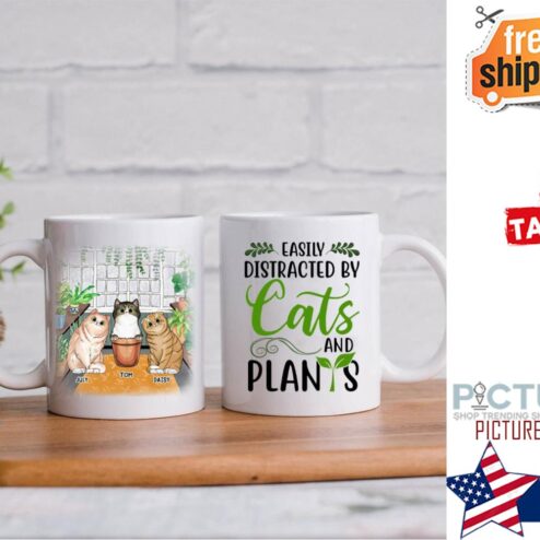CT R 2109211 V  Easily Distracted By Cats And Plants Personalized Mug
