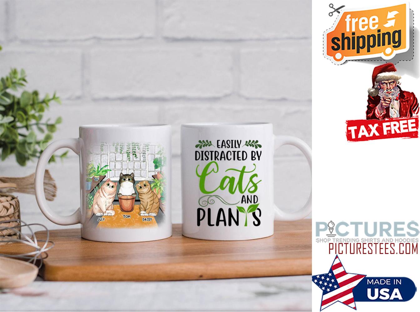 CT R 2109211 V Easily Distracted By Cats And Plants Personalized Mug