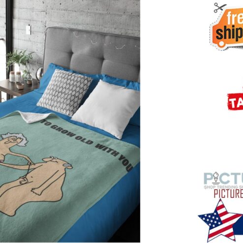 Custom Blanket for Valentines Day Gift, Old Couple Fleece Blanket