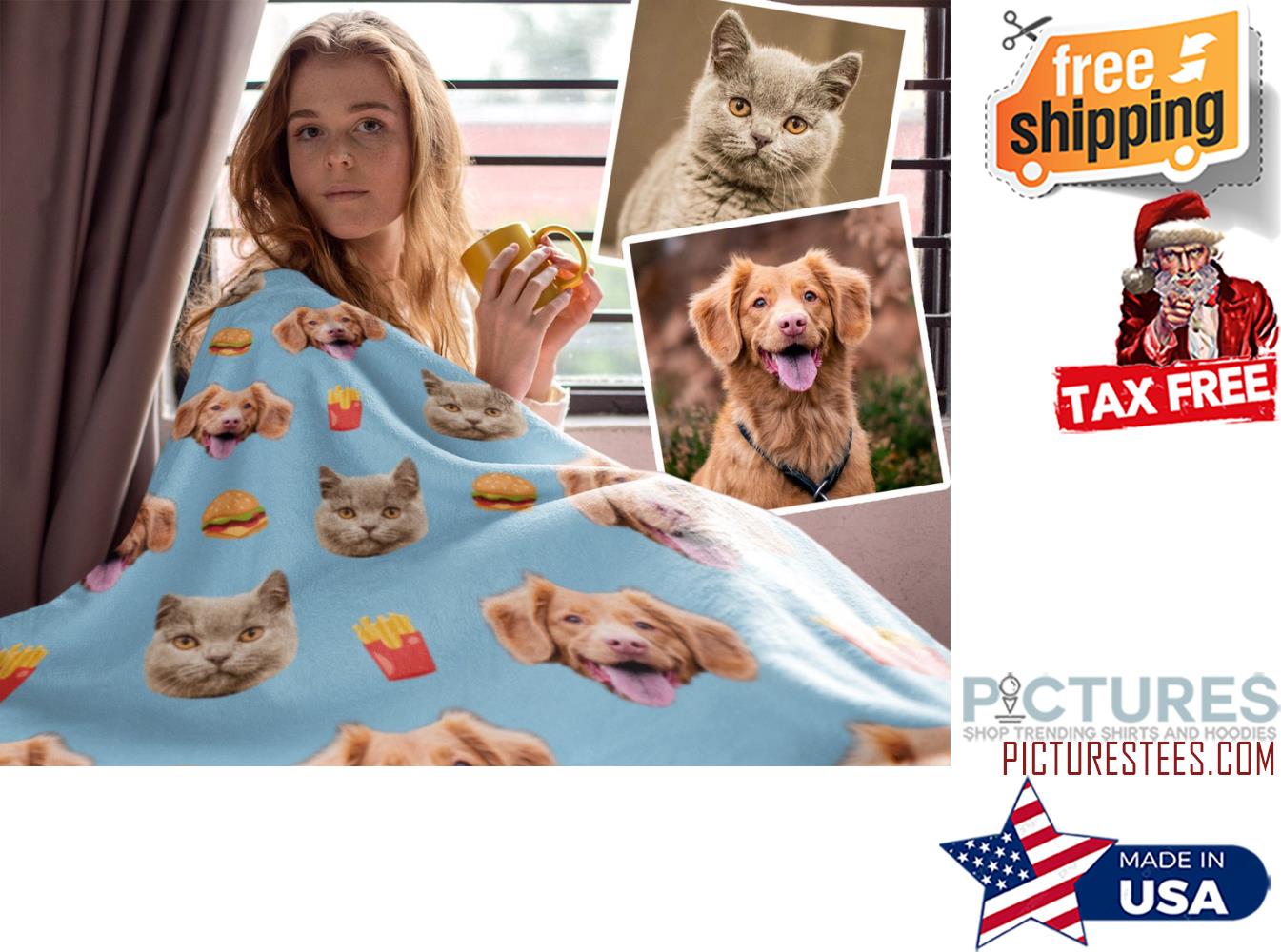 Custom Dog Face Blanket