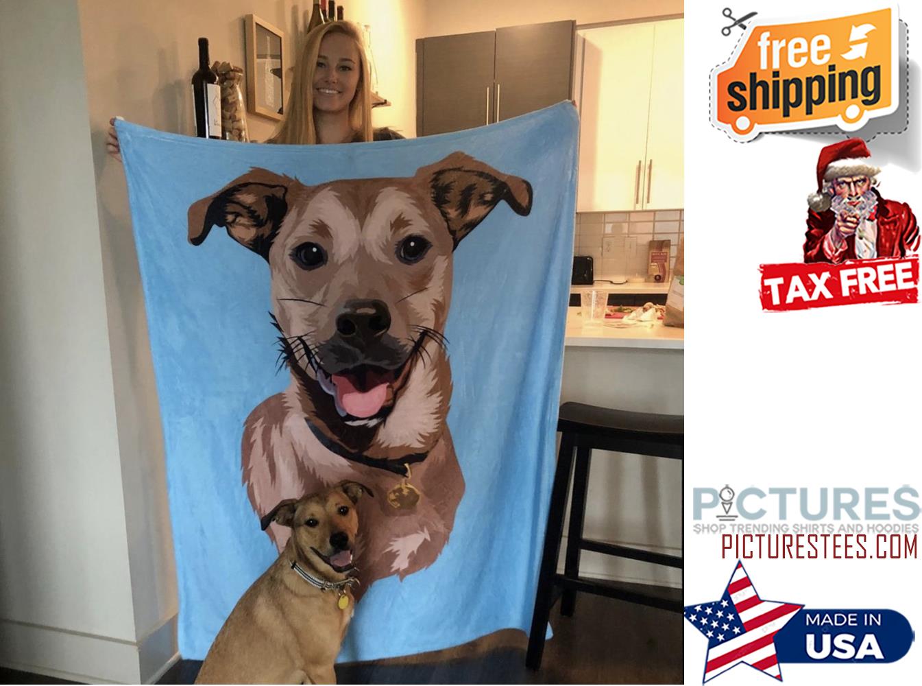 Dog portrait outlet blanket