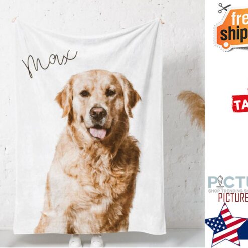 Custom Pet Photo Blanket Pet Blanket Dog Photo Blanket Dog Loss Gift Dog Mom Gift Fathers Day Gift Personalized Pet Memorial Blanket