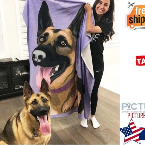 Custom Pet Portrait Blanket, Pet Blanket, Custom Dog Blanket, Mother Gift Idea, Personalized Dog Blanket