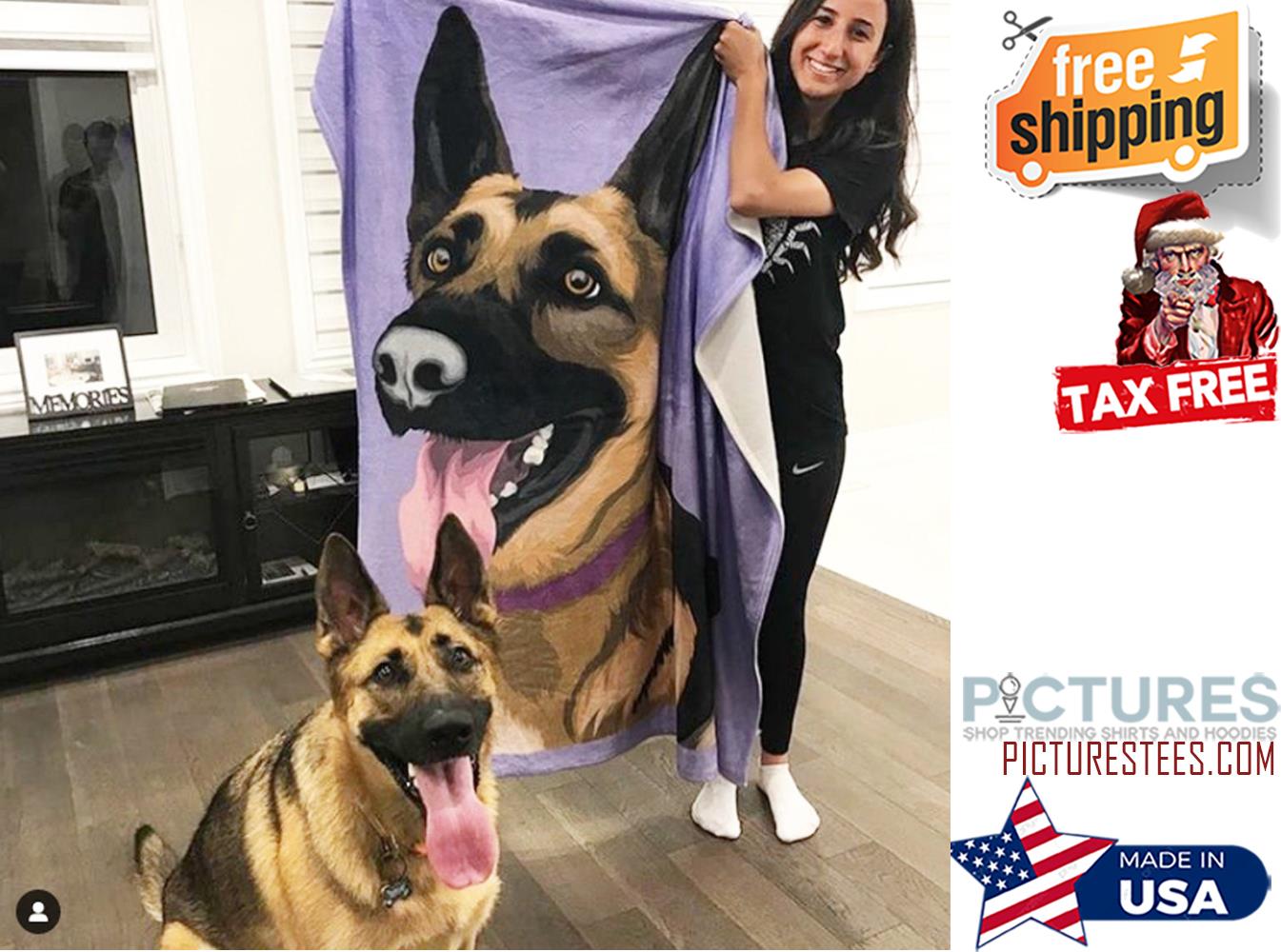 Custom Pet Portrait Blanket, Pet Blanket, Custom Dog Blanket, Mother Gift Idea, Personalized Dog Blanket