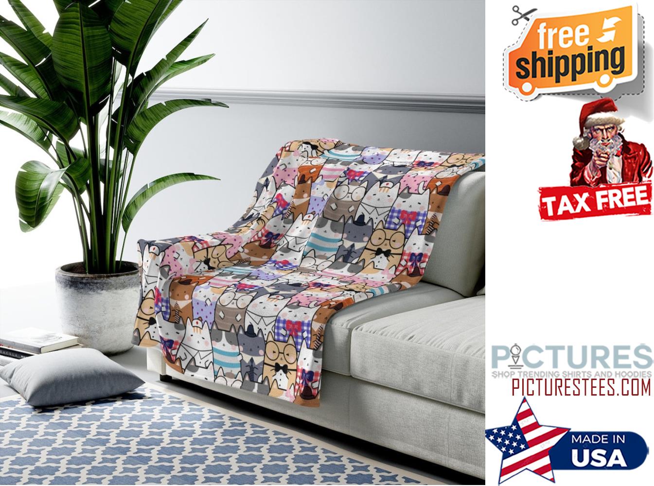 Cute Cat Pattern Velveteen Plush Blanket, Soft Blanket, Cozy Throw Blanket, Animal Print Blanket, Childrens Blanket, Cat Decor, Nurse Cat Cute Cat Pattern Velveteen Plush Blanket, Soft Blanket, Cozy Throw Blanket, Animal Print Blanket, Childrens Blanket, Cat Decor, Nurse Cat