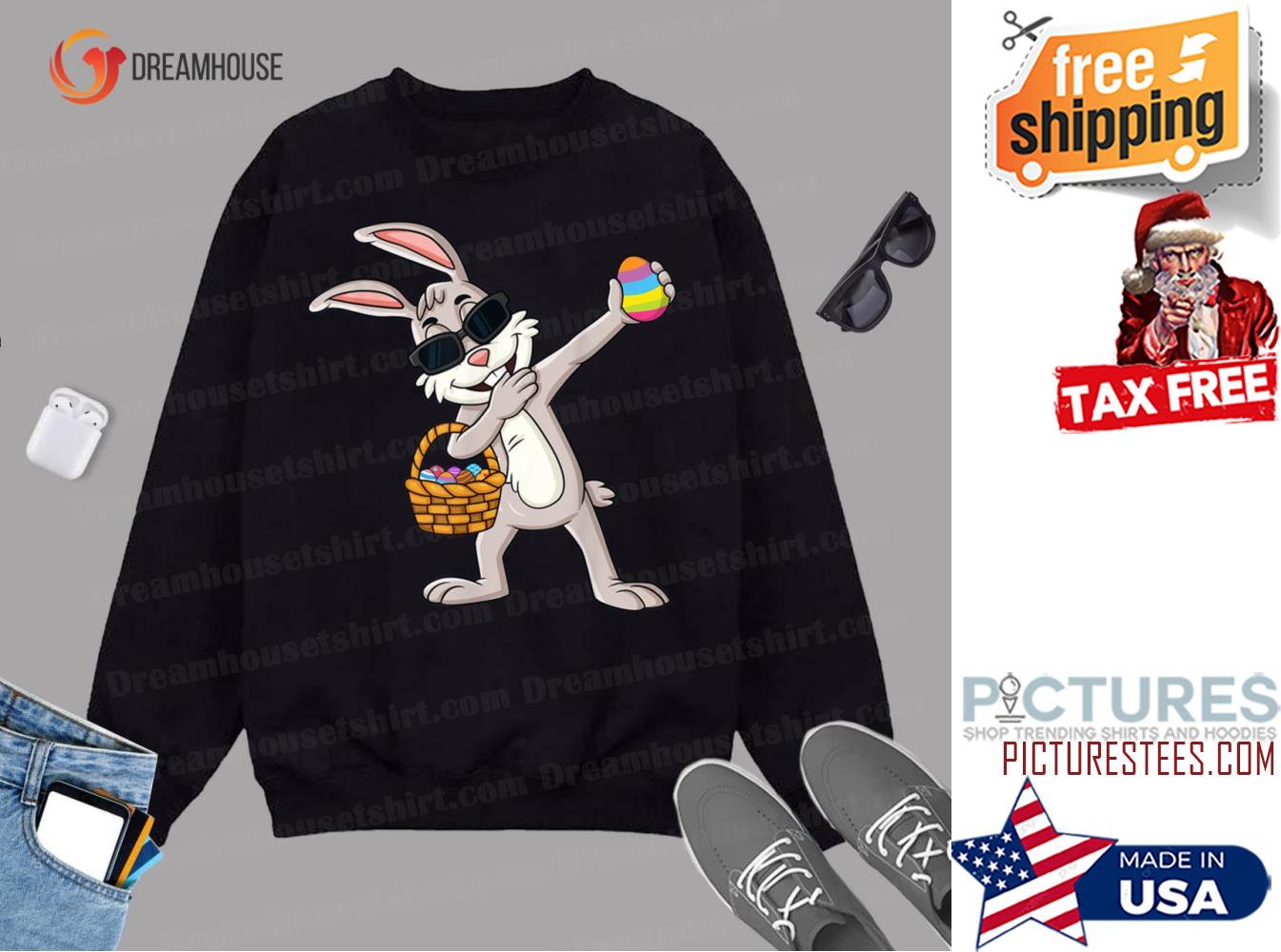 Dabbing Rabbit Easter Day Eggs Dab Boys Girls Kids Sweatshirt