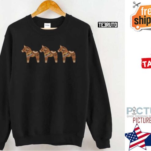 Dala Horse Scandinavian Swedish Folk Art Holiday Shirt