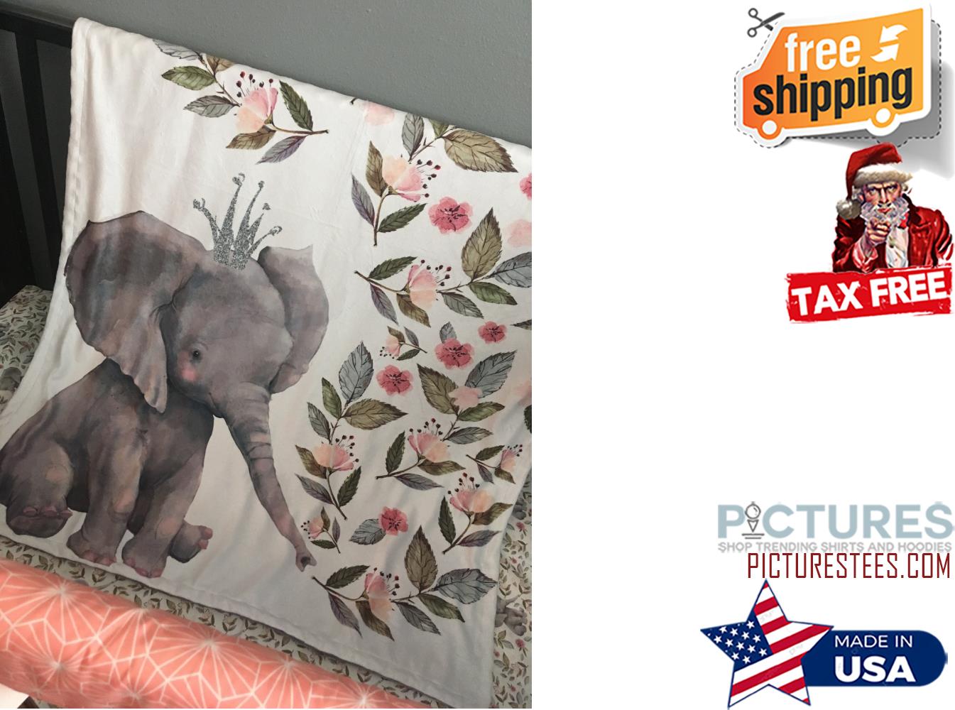 Double Minky Elephant Baby Blanket