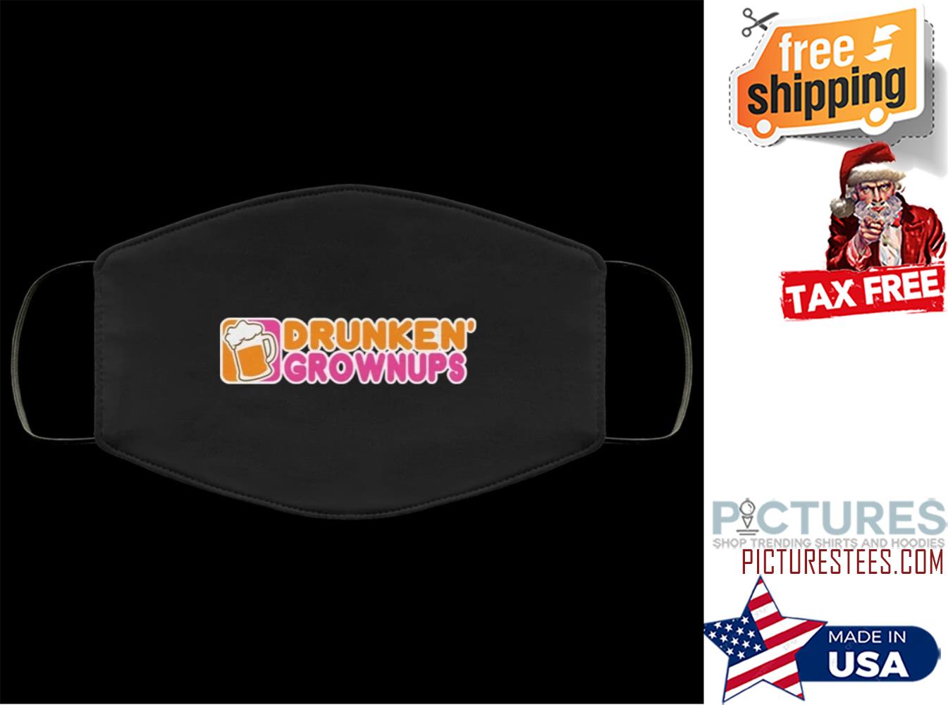 FREE shipping Drunken Grownups Donkin Donut face mask, Unisex tee