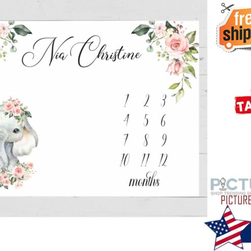 Elephant Baby Month by Month Blanket Baby Age Blanket