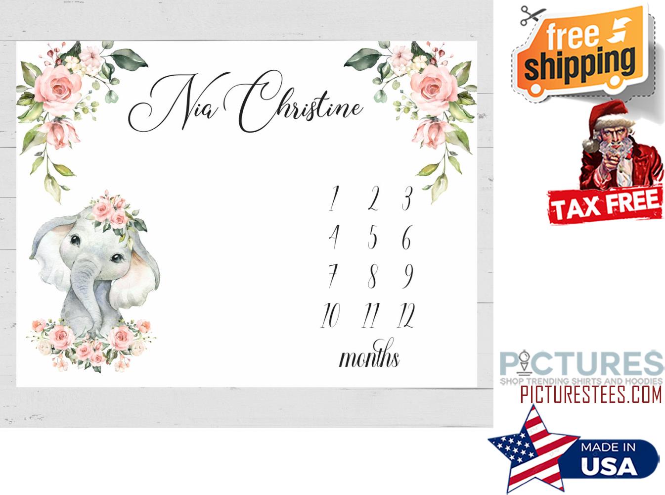 Elephant Baby Month by Month Blanket Baby Age Blanket