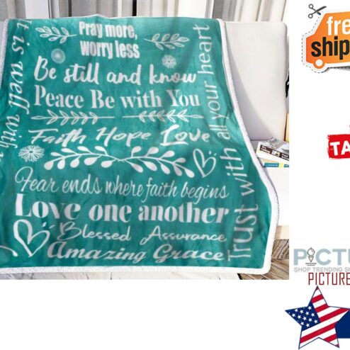 Faith Hope Love Inspirational Message, Gift Flannel Throw Positive Energy Love Blanket