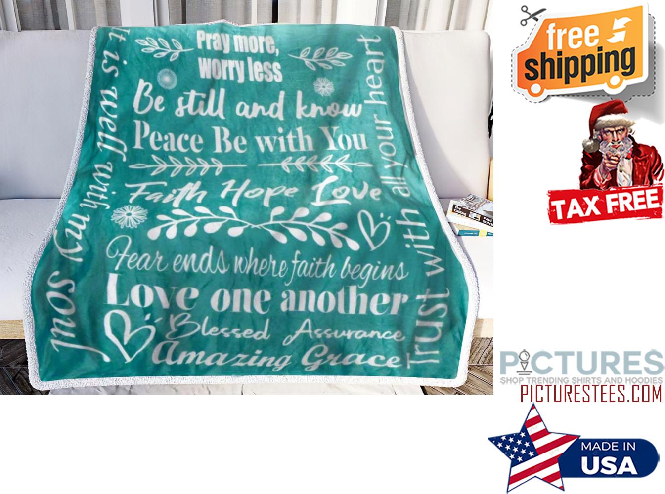 Faith Hope Love Inspirational Message, Gift Flannel Throw Positive Energy Love Blanket