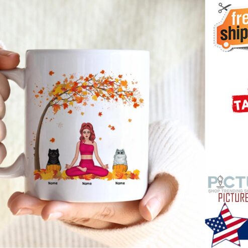 Fall In Love With Yoga And My Cats Mug