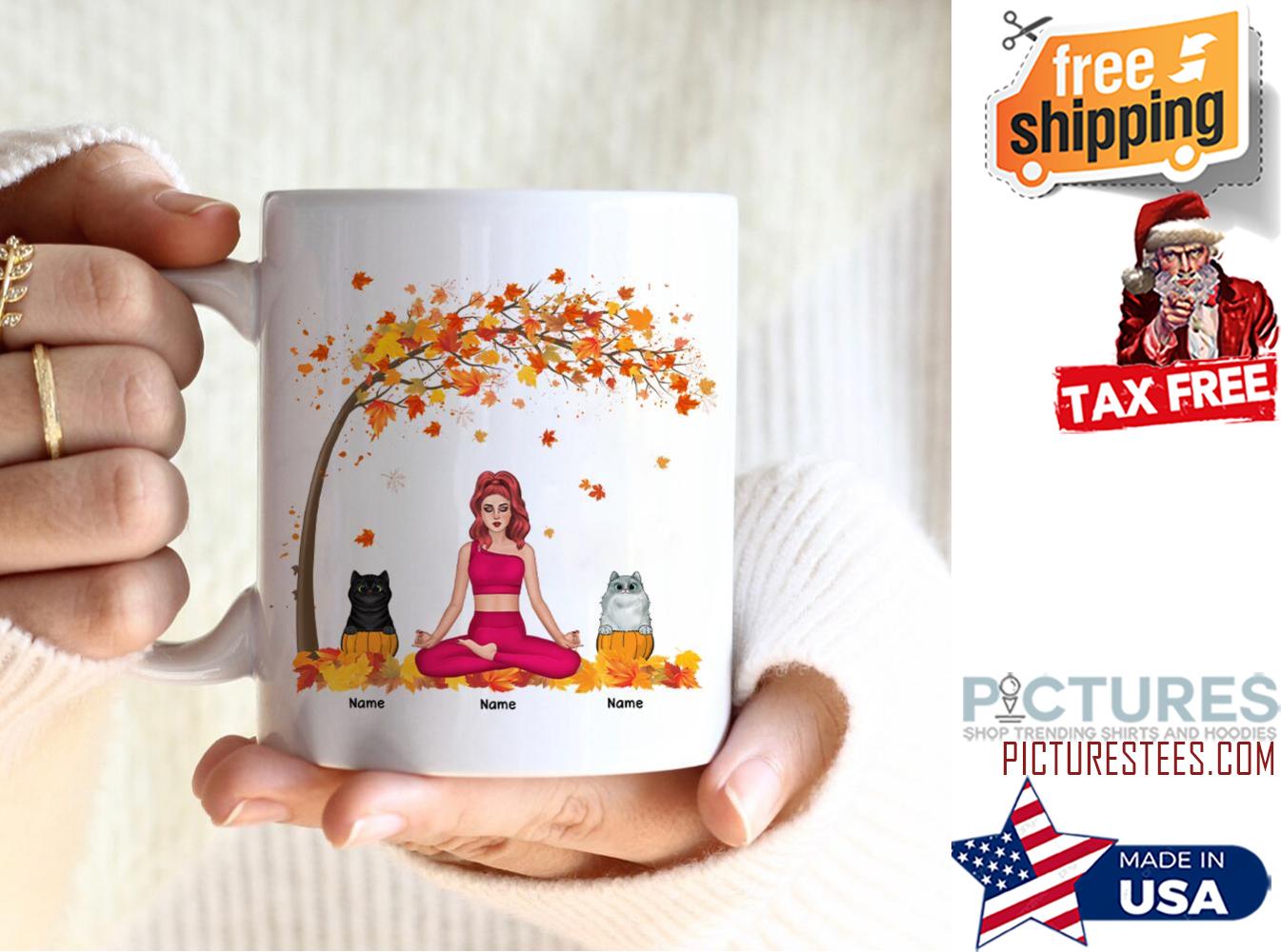 Fall In Love With Yoga And My Cats Mug