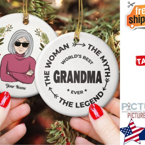 Family Ceramic Ornaments Personalized Two Sided Ceramic Ornament