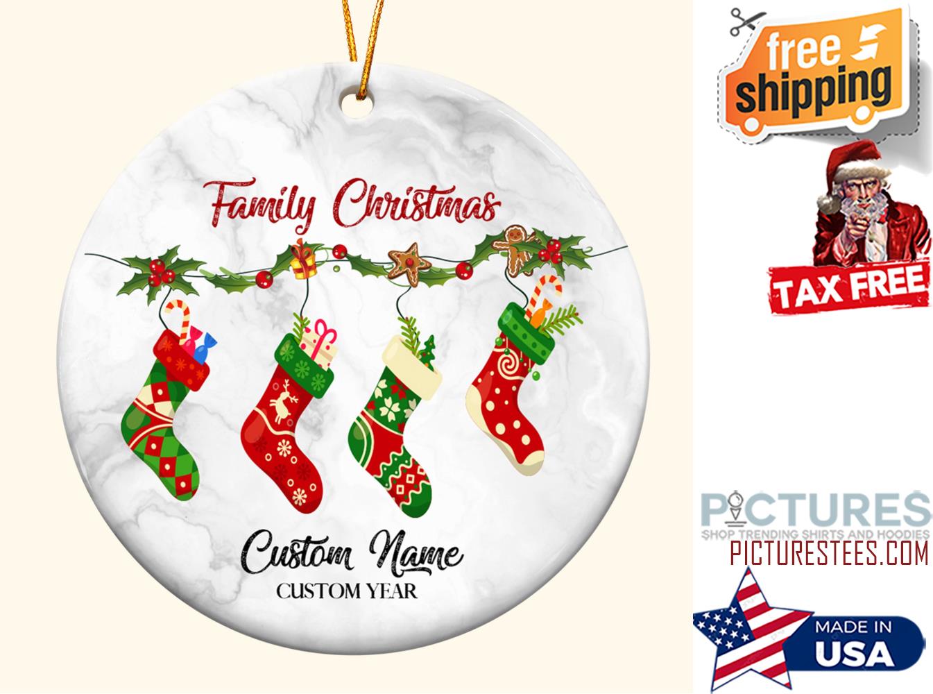 Family Christmas  Personalized Ceramic Ornament