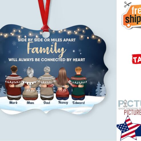 Family Connected By Heart Personalized Aluminum Ornament
