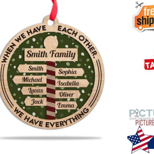 Family North Pole Personalized 2 Layers Ornament